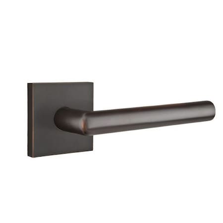 Emtek Stuttgart Lever Right Hand 2-3/8 in Backset Privacy w/Square Rose for 1-1/4 in to 2 in Door 5210STUUS10BRH